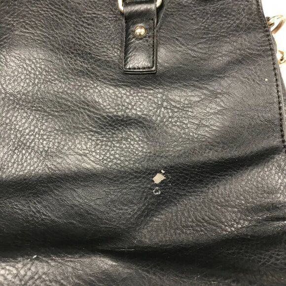 Over Sized Goth‎ Black Leather Purse With War Wounds - Picture 10 of 11